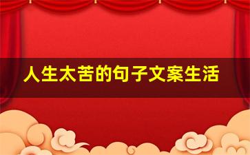 人生太苦的句子文案生活