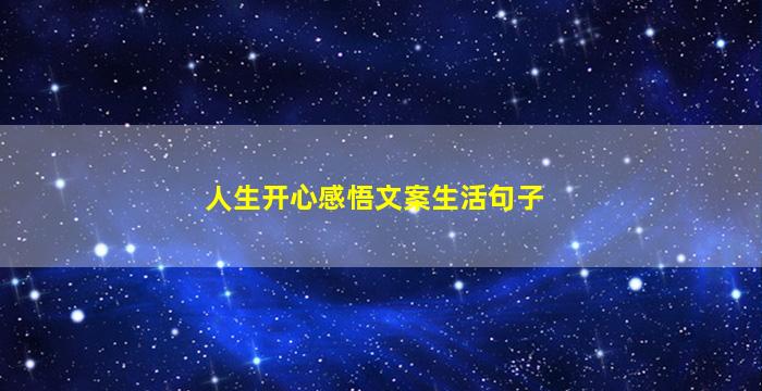 人生开心感悟文案生活句子