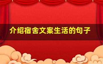 介绍宿舍文案生活的句子