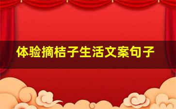 体验摘桔子生活文案句子