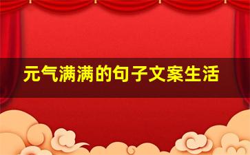 元气满满的句子文案生活