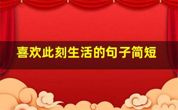 喜欢此刻生活的句子简短