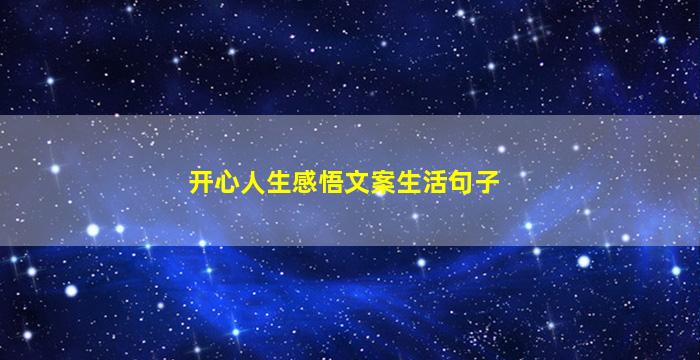 开心人生感悟文案生活句子