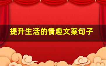 提升生活的情趣文案句子