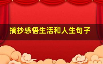 摘抄感悟生活和人生句子