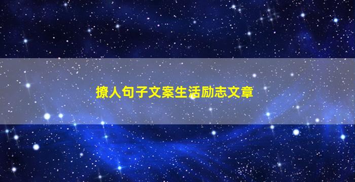 撩人句子文案生活励志文章