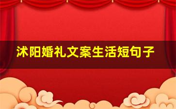 沭阳婚礼文案生活短句子