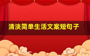 清淡简单生活文案短句子