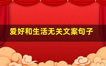 爱好和生活无关文案句子